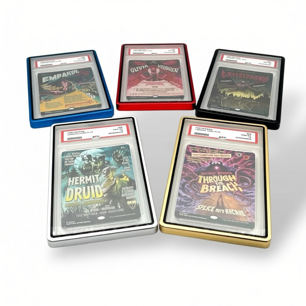 PSA/CGC Graded Cards Protector เคสแม่เหล็กอลูมิเนียมสําหรับ PSA Slaps กรอบแม่เหล็ก UV Protection Slab Protection