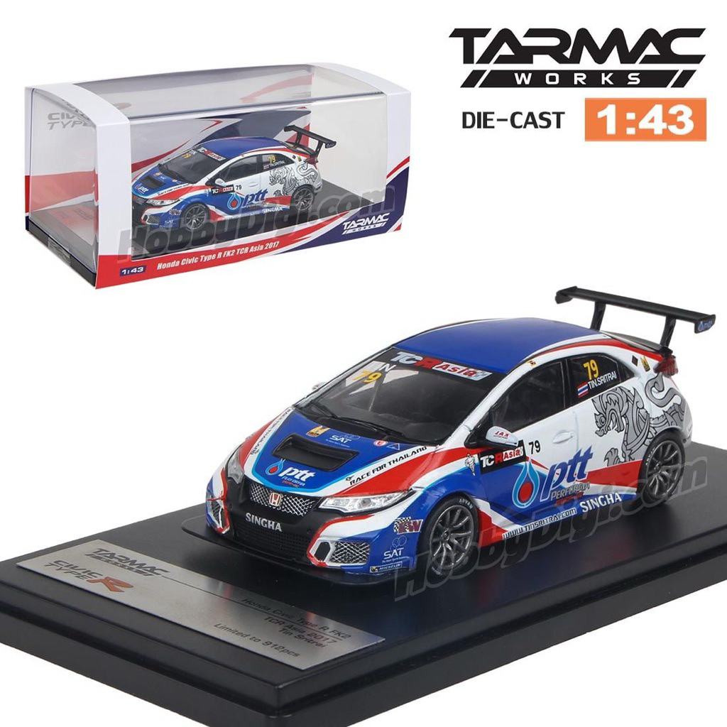 🚙(พร้อมส่ง) Honda Civic Type R TCR (FK2) TCR Asia 2017 Tin Sritrai #79 Limited 912 คัน ใหม่ไม่แกะซีล