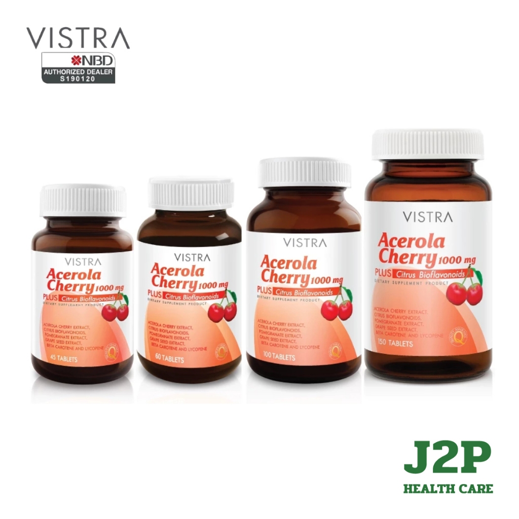 VISTRA Acerola Cherry 1000 mg & Citrus Bioflavonoids Plus ช่วยเสริมสร้างภูมิคุ้มกันอุดมด้วยวิตามินซีธรรมชาติ
