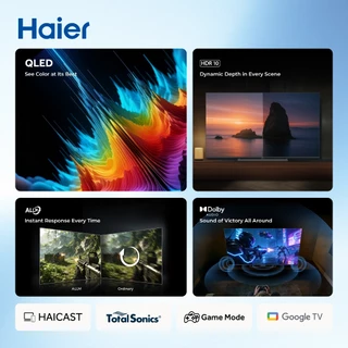 [New]TV Haier 43นิ้ว รุ่น 43H6GFX QLED FHD TV Voice Control WIFI Build in Netflix & You tube/DVB-T2/Google TV