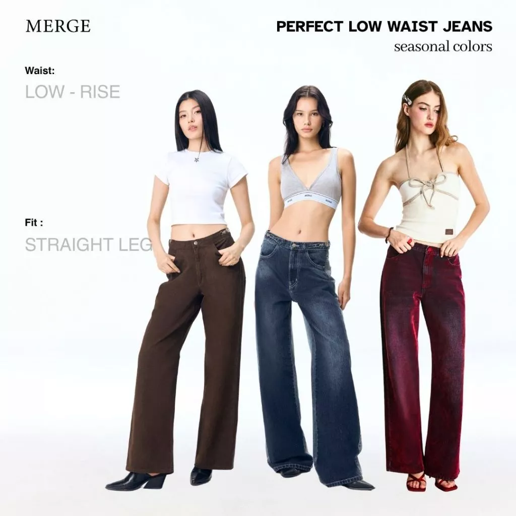 Merge Official - Perfect Low Waist Jeans Seasonal Colors (พร้อมส่ง)