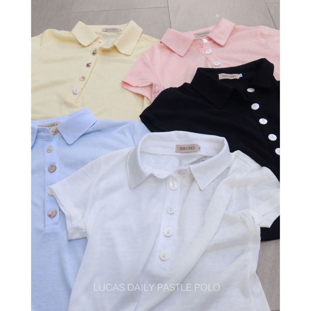 Swana.ss - Lucas daily pastle polo (ลู-คัส) XS-XL แค่เสื้อ เสื้อโปโล shortsleeve