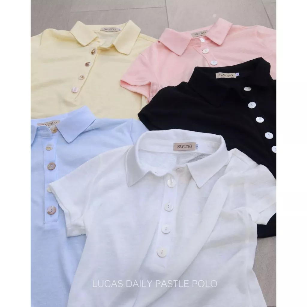 Swana.ss - Lucas daily pastle polo (ลู-คัส) XS-XL แค่เสื้อ เสื้อโปโล shortsleeve