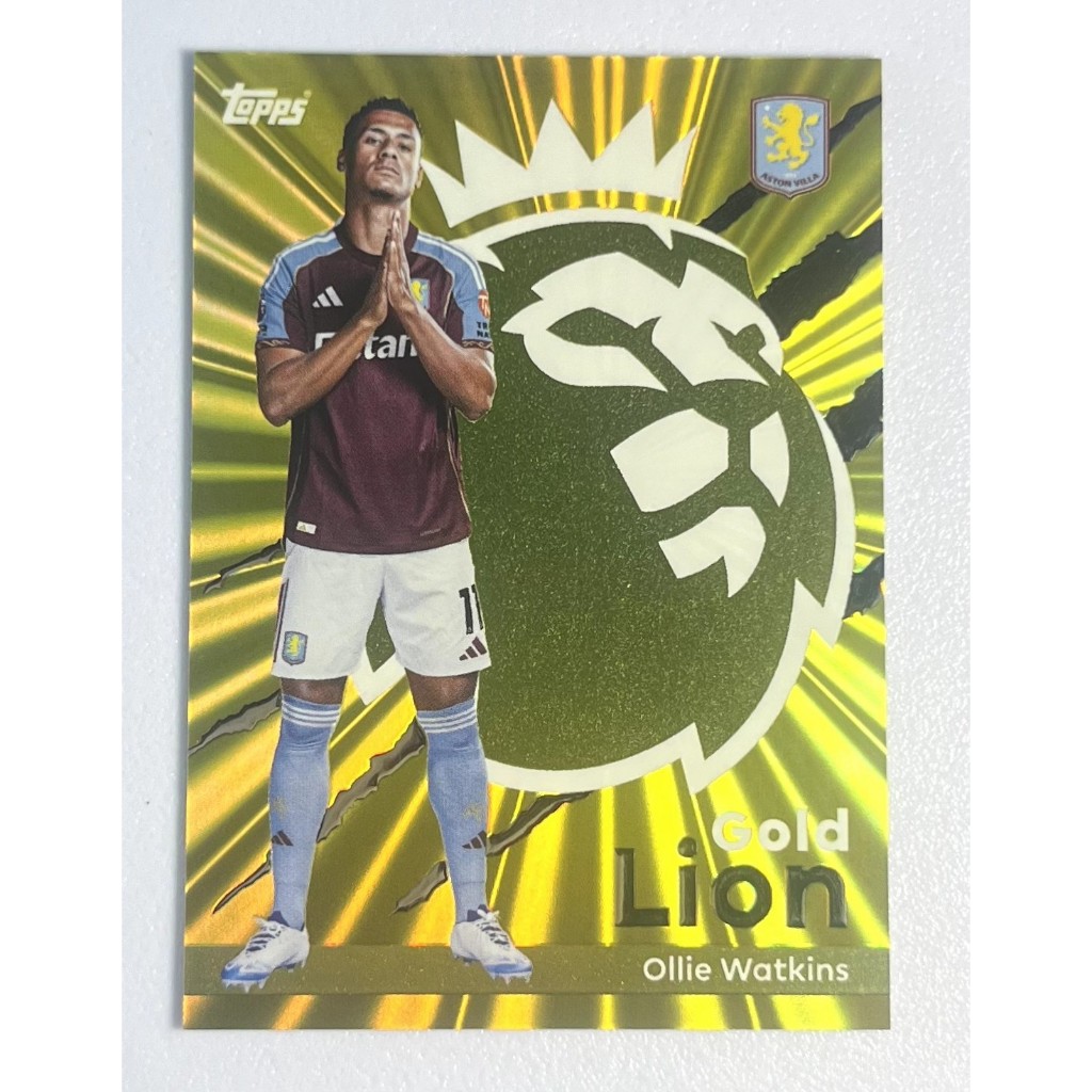 การ์ดฟุตบอล 2025-26 Topps Premier League Ollie Watkins Gold Lion