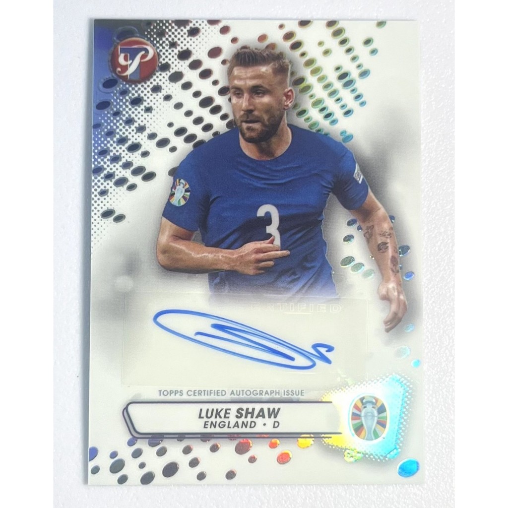 การ์ดฟุตบอลลายเซ็น 2024 Topps Pristine Luke Shaw