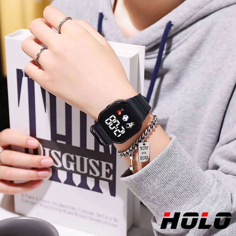 นาฬิกาข้อมือสปอร์ต สีมาการอง สไตล์เกาหลี 6สี thumbnail 7