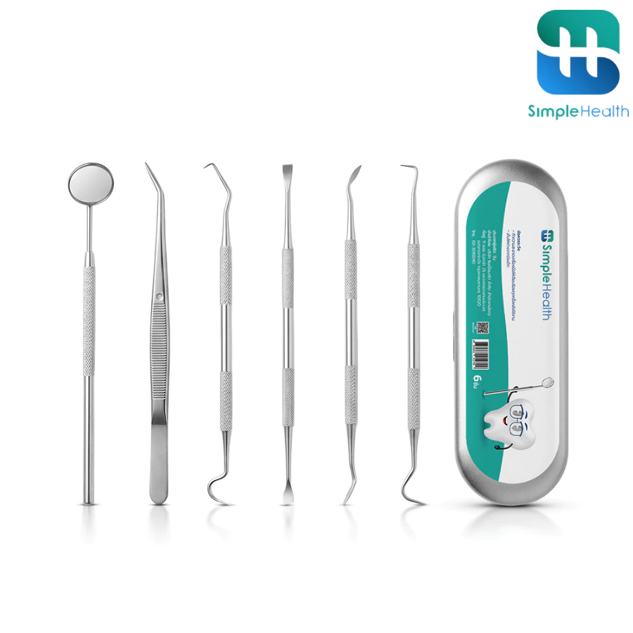 Simplecare ชุดขูดหินปูน 6 ชิ้น ขจัดคราบฟัน Oral Care Kit ใช้ได้นาน ใช้งานง่าย