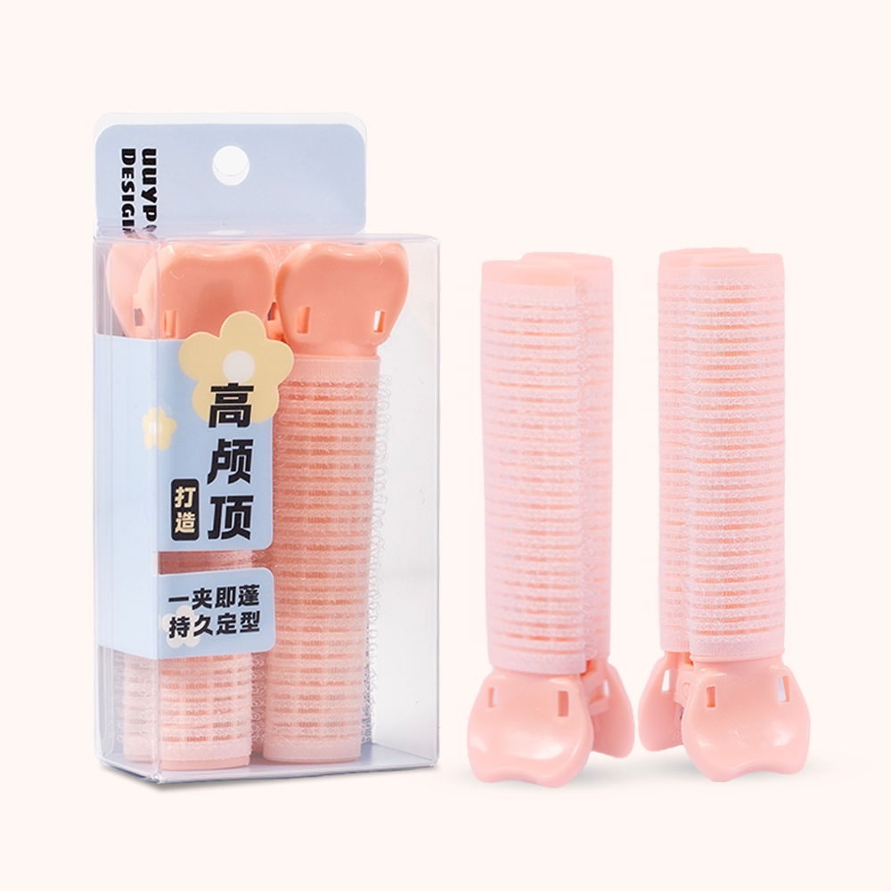 [P-P325] กิ๊บโรลม้วนผมยกโคนผมแพ็คคู่ (บรรจุ 2 ชิ้น) สีชมพูพาสเทล
