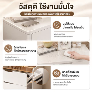 BD โต๊ะเครื่องแป้ง โต๊ะแป้ง 3 in 1 พับได้ ไฟ LED 3 สี สไตล์เกาหลี เหมาะสำหรับคอนโด