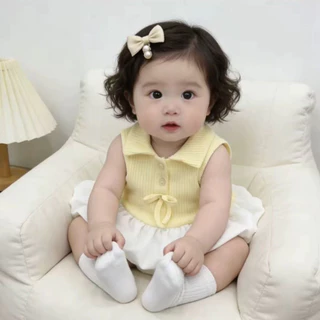 Babyonline(Y007)J3/4 (ส่งด่วน1วัน) ชุดเดรสแขนกุดประโปรงบอลลูนสำหรับเด็กผู้หญิงสุดน่ารัก