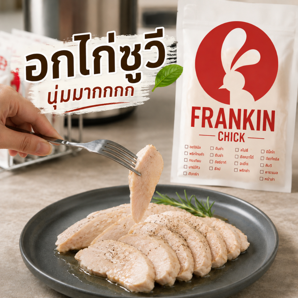 อกไก่ซูวี Set 66 ซอง อาหารคลีน อกไก่นุ่ม Frankin Chick
