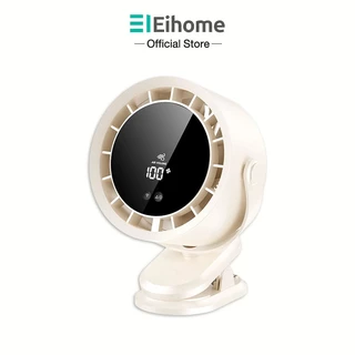 Eihome พัดลมตั้งโต๊ะ/หนีบ พัดลมพกพา 100 ระดับ ตั้งโต๊ะ / คลิปหนีบ / แขวนผนัง 24h ใช้งานได้นานถึง หมุนได้ 720°