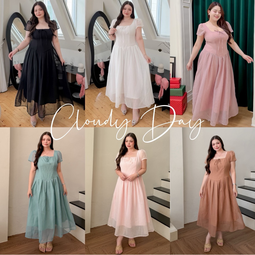 Lady M | Cloudy Day dress plussize สาวอวบ พลัสไซส์ สวมใส่สบาย เดรสยาวสีพื้น สไตล์หวานละมุน ออกงานกลางวัน/กลางคืน ออกเดท
