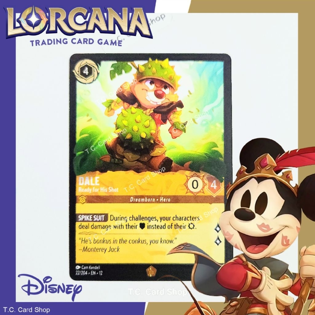 Dale - Ready for His Shot EN12 22/204 Legendary(Wilds Unknown) - Disney Lorcana  (ดิสนีย์ ลอร์คาน่า)