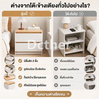 DCโต๊ะข้างเตียง ชั้นวางของข้างที่นอน โต๊ะวางข้างเตียง สามารถวางไว้ข้างเตียงหรือในห้องนั่งเล่นได้