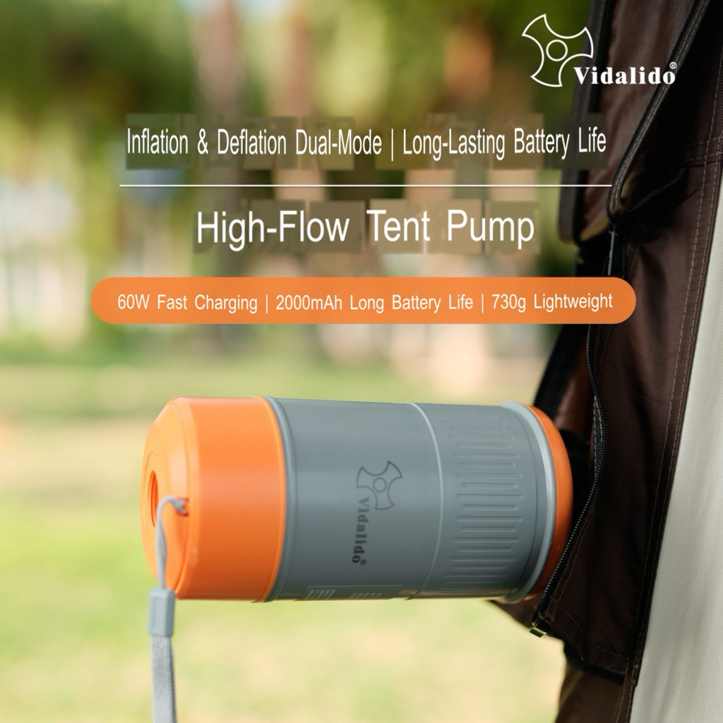 Vidalido Air Pump Tent ปั๊มลมแรงดันสูง สำหรับเติมลมเต็นท์เสาลม และอุปกรณ์ลมหลากหลายชนิด