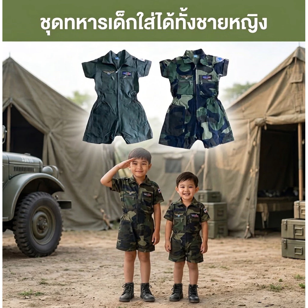 ✅พร้อมส่ง ชุดทหารเด็กขาสั้น ชุดหมีนักบินเด็ก ชุดกัปตันยูชีจิน ชุดทหาร ชุดนักบินเด็ก ใส่ได้ทั้งชายหญิง ชุดอาชีพเด็ก