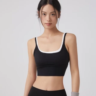GymHub เสื้อกล้ามออกกำลังกาย สายคู่ Contrast Yoga Bra สำหรับฝึกพิลาทิส ใส่ได้ทั้งในยิมและแฟชั่น น้องใหม่มีวัยปะ