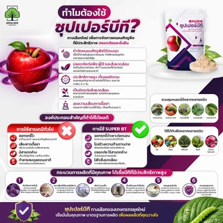 ซุปเปอร์บีที ตราเทพมงคล ชีวภัณฑ์กำจัดหนอน เชื้อบีที (Bacillus thuringiensis) 500 กรัม 1 ซอง