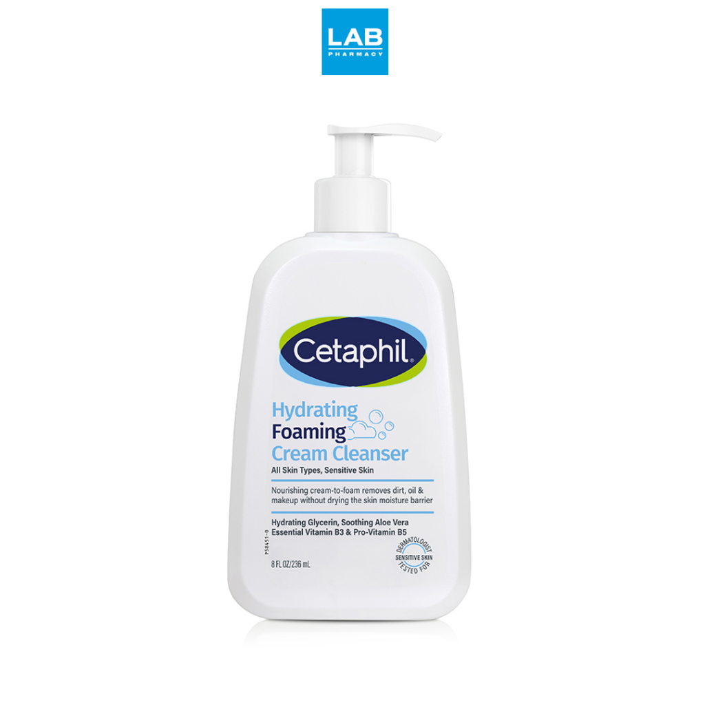 Cetaphil Hydrating Foaming Cream Cleanser 236 ml. - เซตาฟิล ไฮเดรติ้ง โฟมมิ่ง ครีม คลีนเซอร์ 236 มล.
