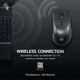 EGA Type M19 Silent Click L/R Gaming Mouse 6 ปุ่ม มาพร้อมไฟ RGB ปรับ DPI สูงสูด 2400 [รับประกัน 2 ปี]