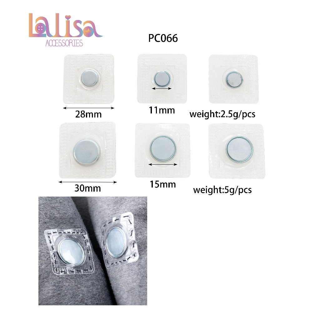 กระดุมแม่เหล็กใส ซ่อนในผ้า  Magnetic Snap Button|อุปกรณ์เย็บผ้า DIY magnetic button PC066