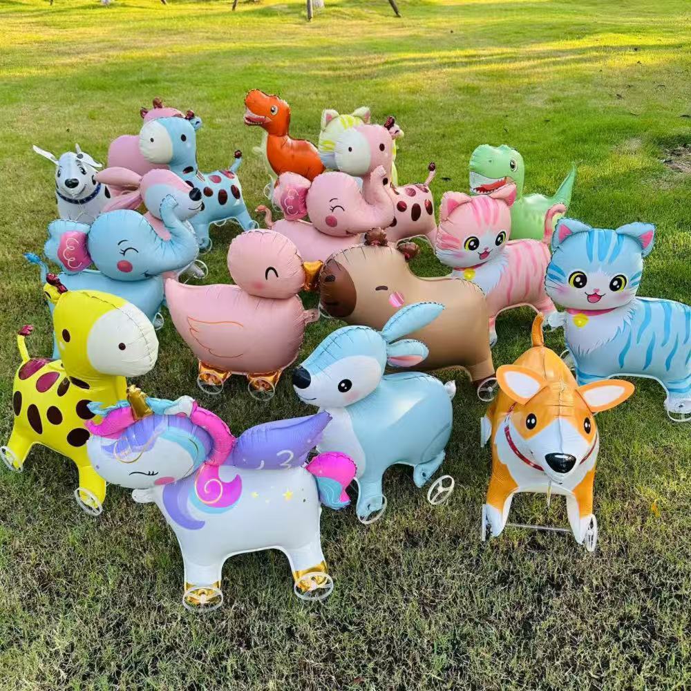 (พร้อมส่ง)ลูกโป่งสัตว์การ์ตูนที่มีล้อเดินตรงของเล่นเด็กมีหลายรูปแบบของสัตว์ที่เหมาะสำหรับการเล่นกับเด็ก