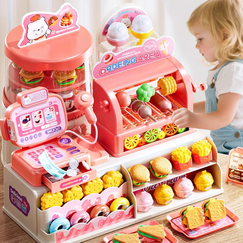 ของเล่นซูเปอร์มาร์เก็ต แคชเชียร์ของเล่น แคชเชียร์เด็ก ของเล่นบาร์บีคิว ของเล่นเครื่องดื่ม ของเล่นเด็กในบ้าน