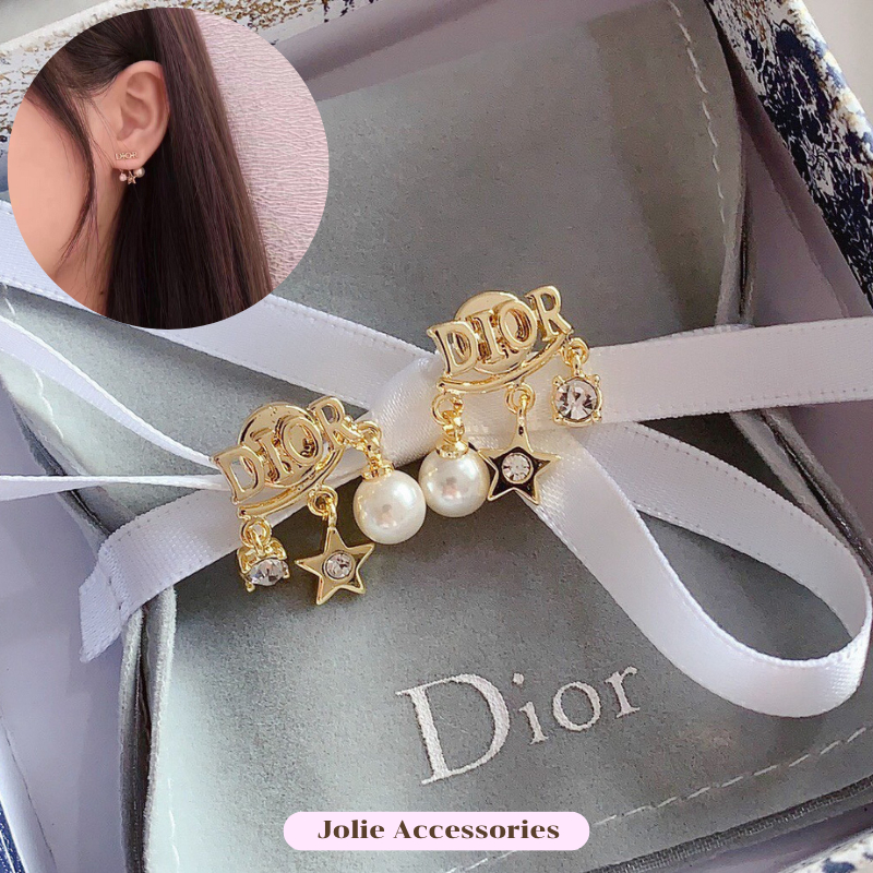 (D327) ต่างหู D  มีปั๊มแบรนด์  งานสวยคุณภาพดี  ♡