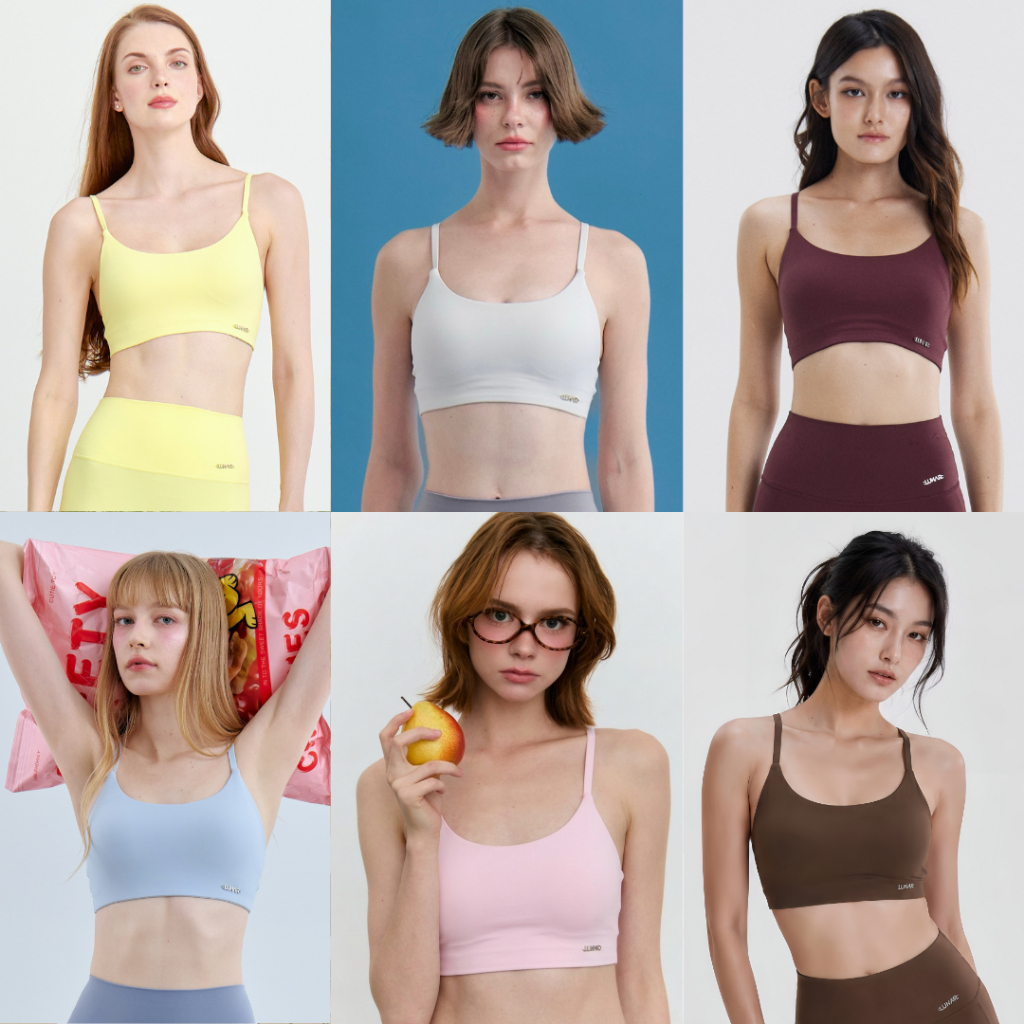 Lunar Gymwear - Tilly Bra - บราสายเดี่ยวสุดคลาสสิคตัวสั้น So cute ม้าก ><' ฟองน้ำสามารถใส่เพิ่มหรือถอดออกก็ได้ค่า🥰