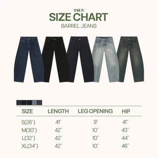 BARON "Wide Barrel Jeans" กางเกงยีนส์ทรงขากระบอกกว้างโค้ง ทรงบอลลูน