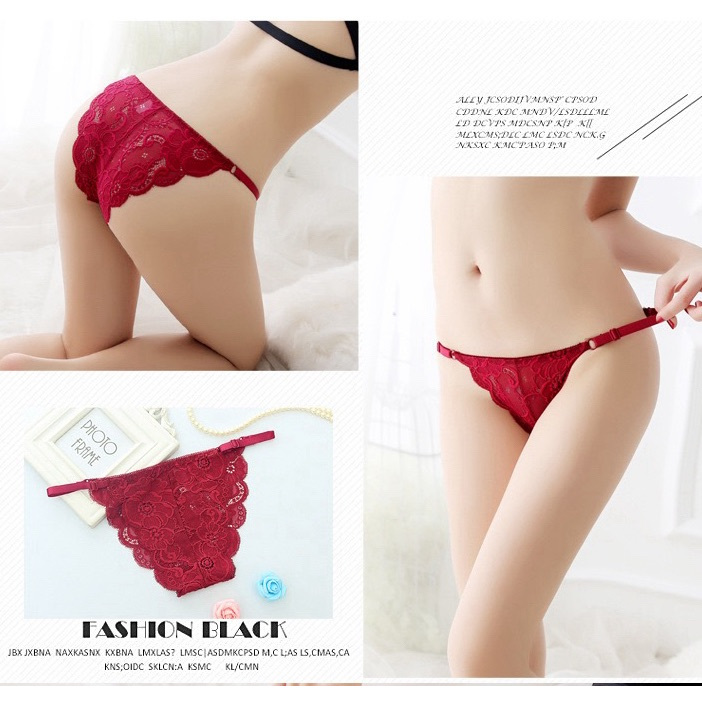 J30 กางเกงในลูกไม้ สีพื้น สายปรับได้ ใส่สบาย พร้อมส่ง
