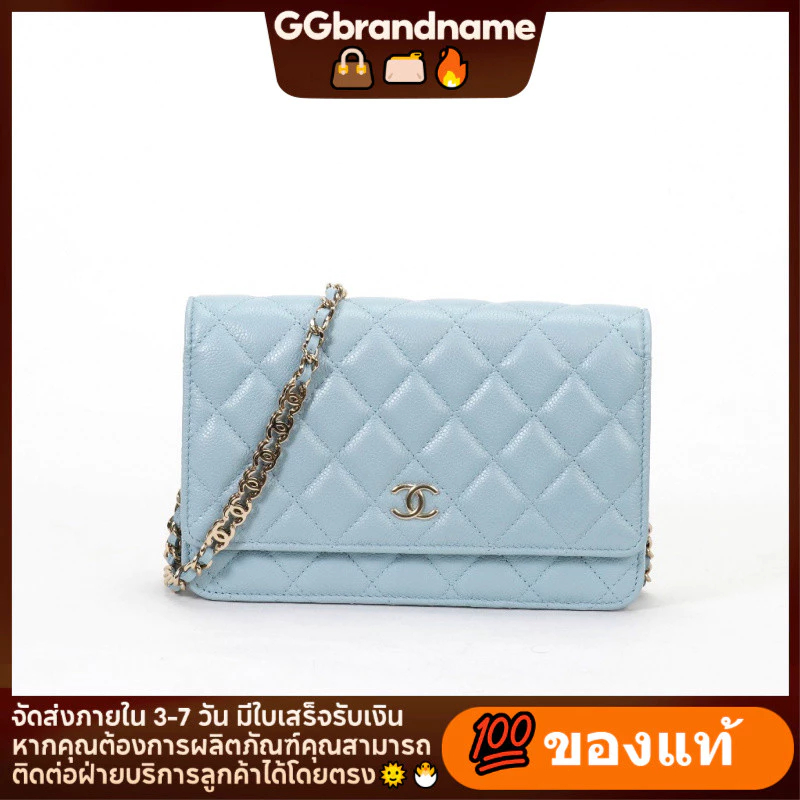 ของแท้ 100% Provide receipt CHANEL WOC 7.5 BLUE CAVIAR