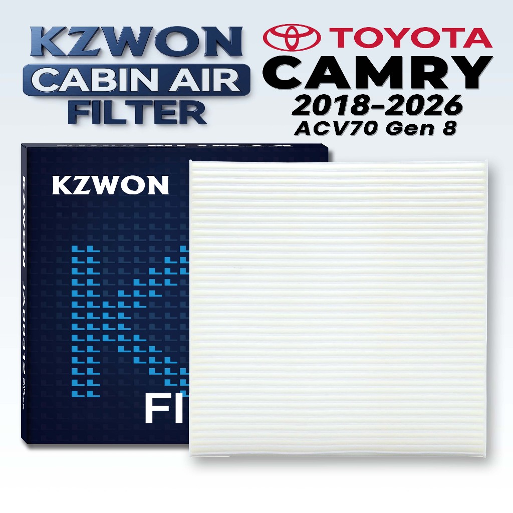 กรองแอร์ TOYOTA CAMRY ACV70 โตโยต้า คัมรี ACV70 ปี 2018-2026 ใยสังเคราะห์สีขาว ตรงรุ่น