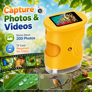 กล้องจุลทรรศน์ดิจิทัลสำหรับเด็ก กำลังขยาย 1000 เท่า พร้อมหน้าจอ HD แบบพกพา ของเล่นวิทยาศาสตร์ STEM