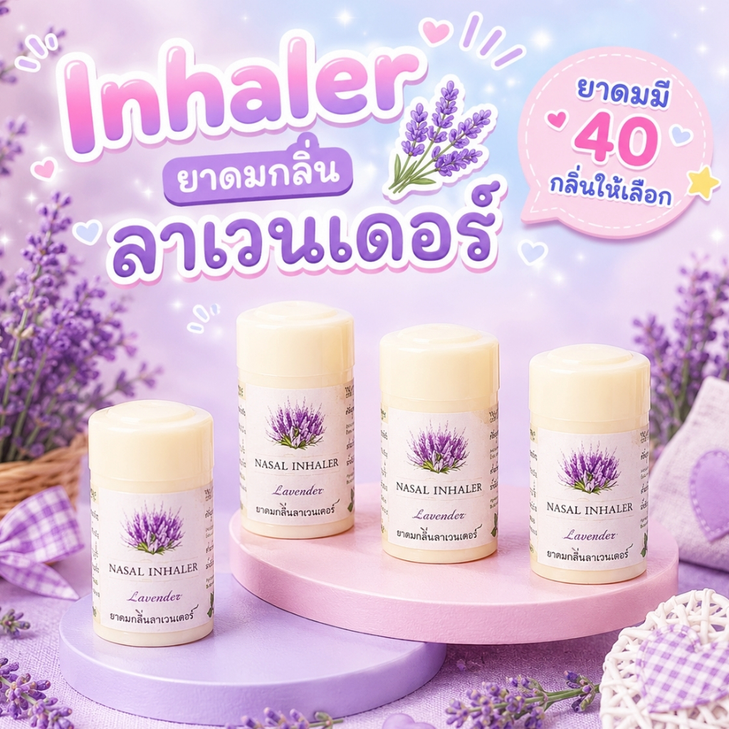 ยาดมกลิ่นลาเวนเดอร์ Laverder Inhaler ยาดมกลิ่นแปลก ยาดมแฟนซี มีให้เลือกหลากหลายกลื่น ยาดมสั่งทำได้