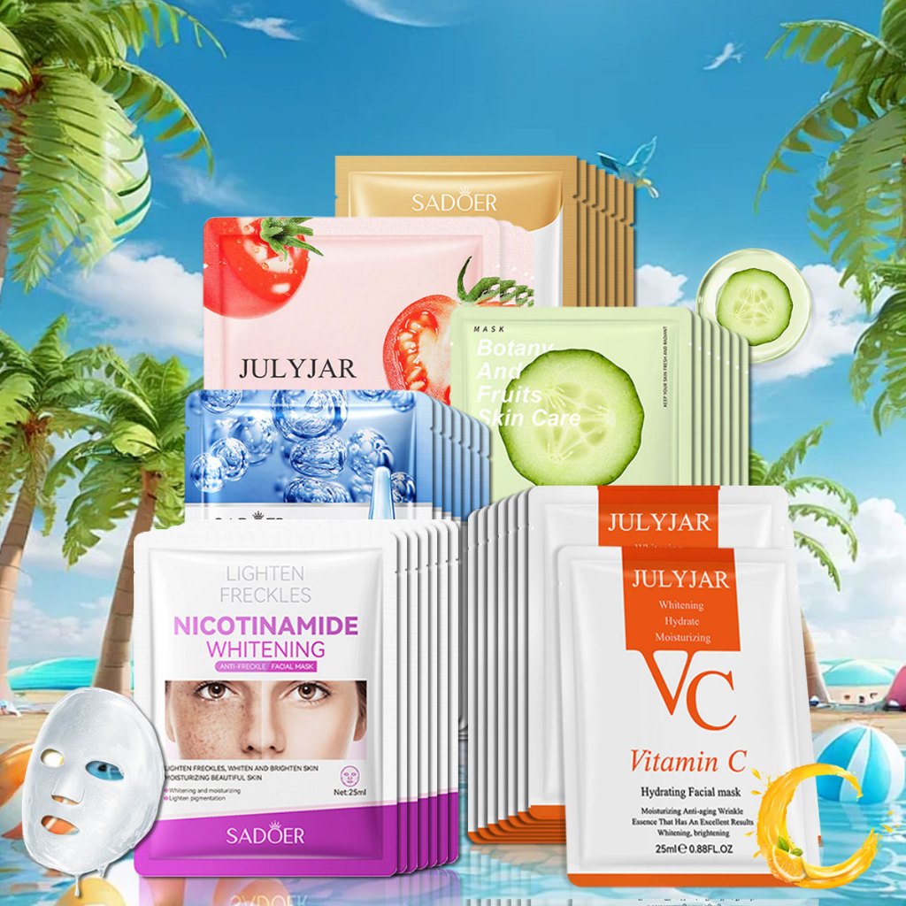 VC mask แผ่นมาร์คหน้า ลดริ้วรอย ปลอบประโลมและซ่อมแซมเหมาะสำหรับผิวแพ้ง่าย เพิ่มความหมองคล้ำและปรับผิวให้กระจ่างใส