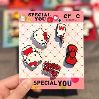 Hello Kittyเครื่องประดับรองเท้า ที่ติดรองเท้า เซ็ต ,ตัวการ์ตูนติดรองเท้า การ์ตูนน่ารัก DIY จิบ บิท