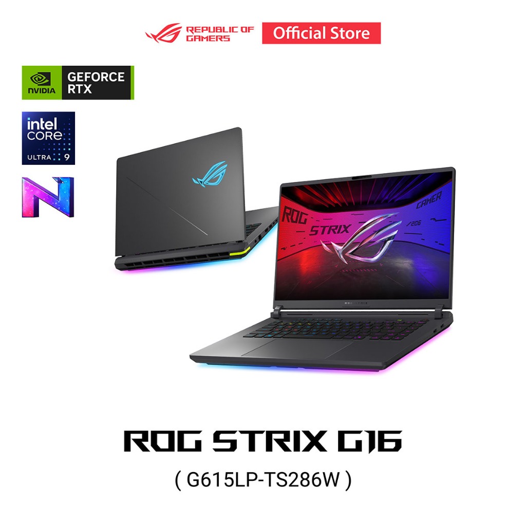 ROG Strix G16 (G615LP-TS286W) 16" 2.5K, 300Hz, U9-290HX, 16GB, 1TB SSD, RTX5070 8GB, W11 Home