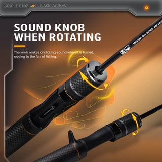 SeaHunter Black Arrow Pro Rods คันเบ็ด Fishing Rods ไกด์FUJI คันรอกสปิน & รอกเบส ลำตัวคาร์บอนเนื้อแน่น 92G ปุ่มเสียงคลิก