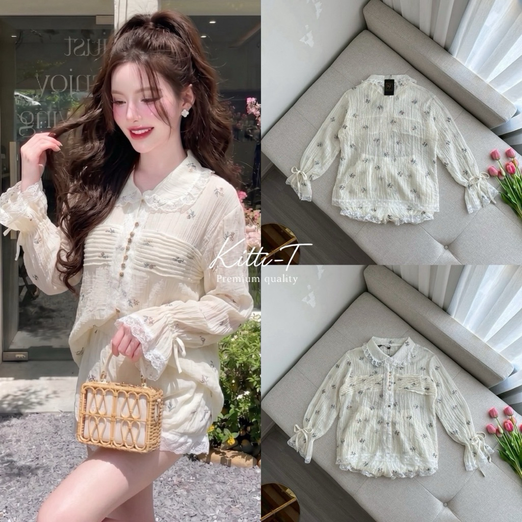 KT 1463 ชุดเข้าเซทน่ารักๆ ชุดใส่ไปเที่ยว ลุคคุณหนู Kitti