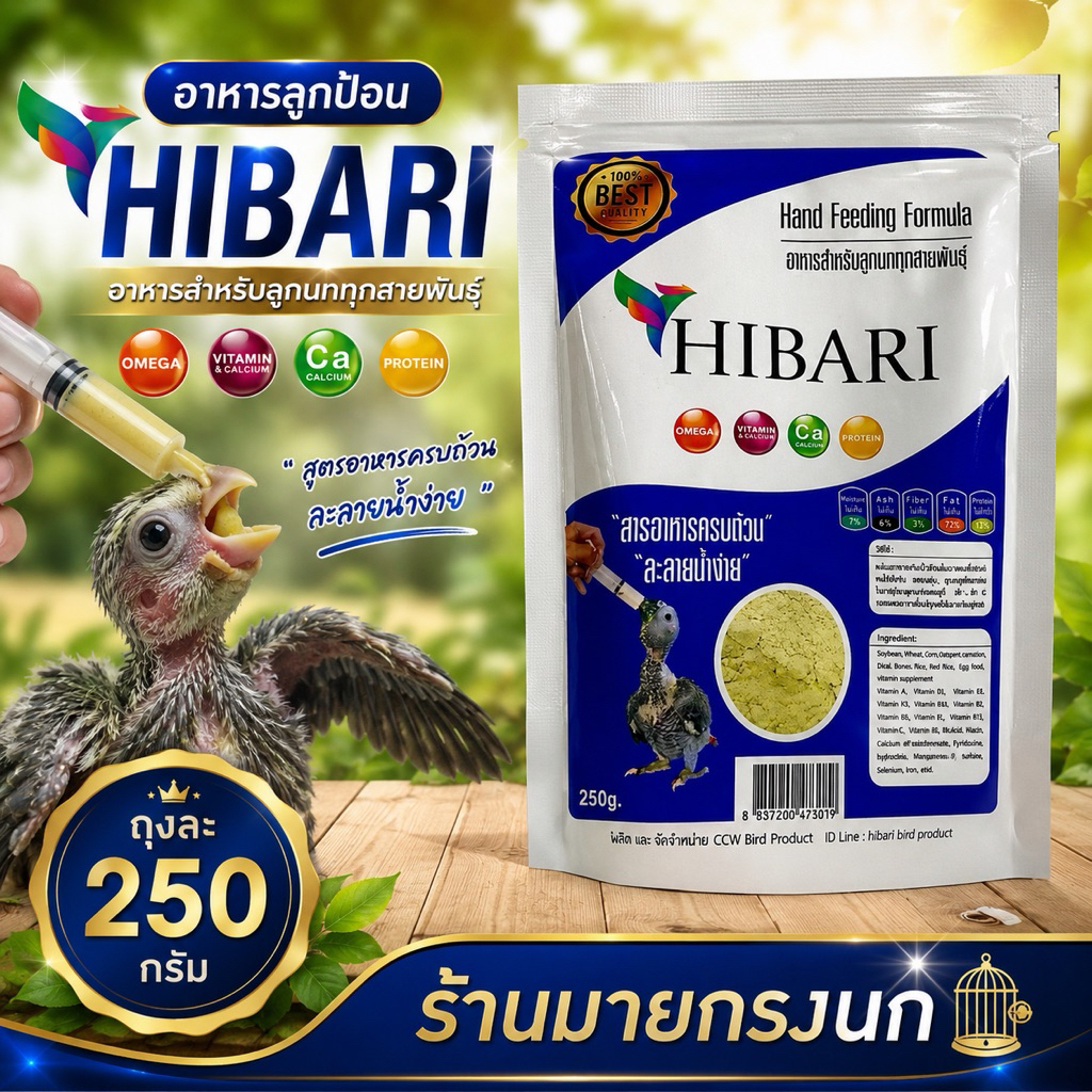 อาหารลูกป้อน HIBARI (250กรัม)⚡️