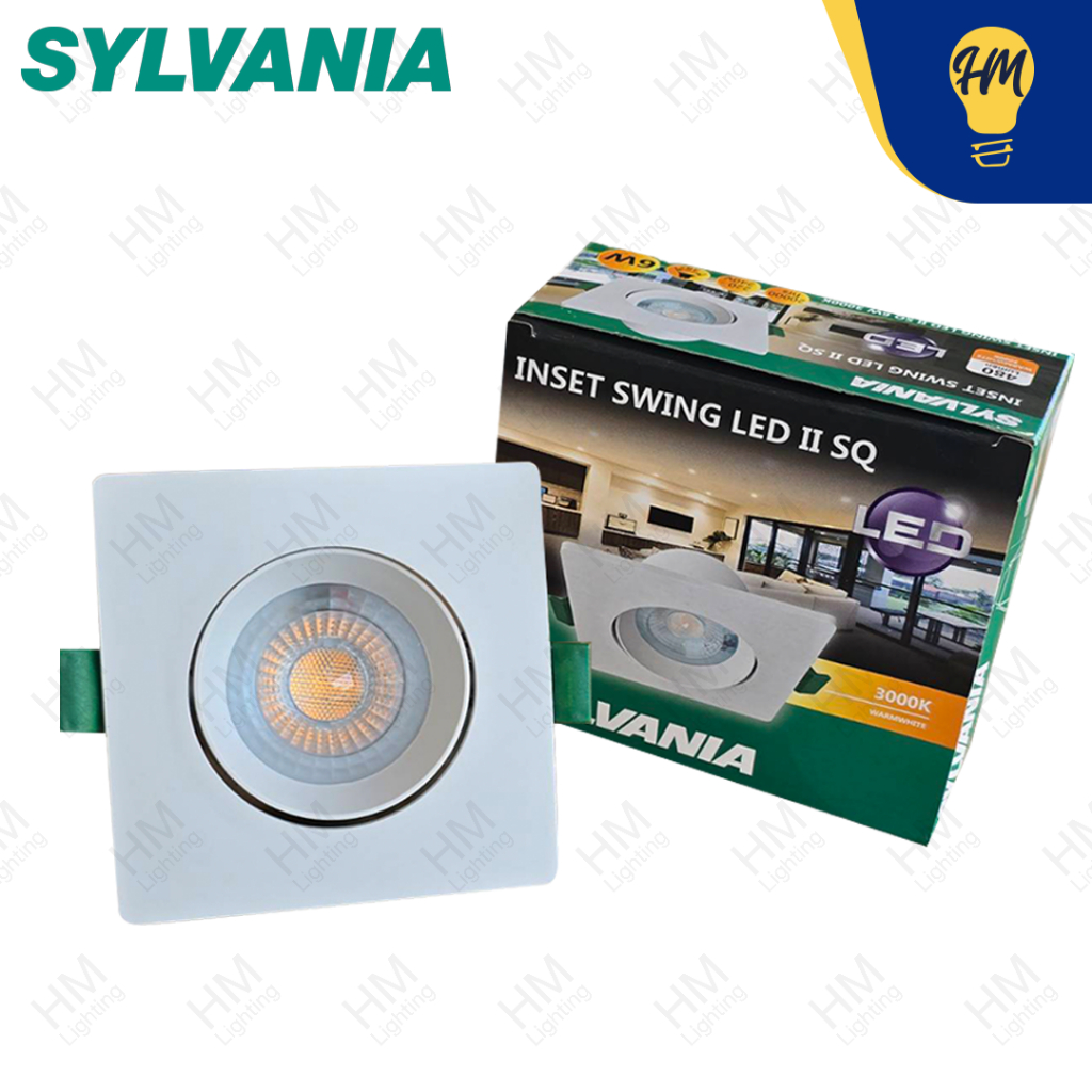 Sylvania ดาวน์ไลท์ LED 6W สี่เหลี่ยม แสงวอร์มไวท์