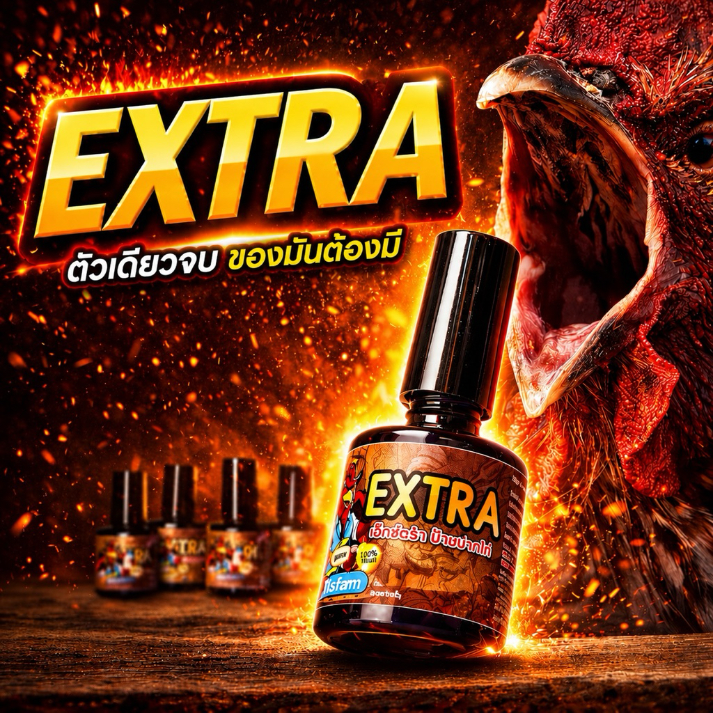 Extra เอ็กซ์ตร้า ป้ายปากไก่ ปากแห้งไว ลดการเกิดอมพนัม สำหรับไก่