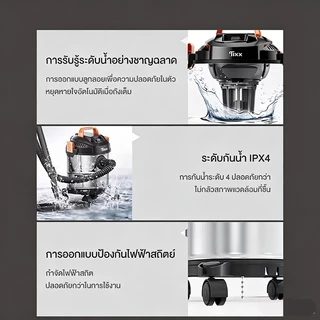 เครื่องดูดฝุ่น 2200W Wet & Dry Vacuum Cleaner ดูดน้ำได้ เป่าลม เครื่องดูดฝุ่นอุตสาหกรรม