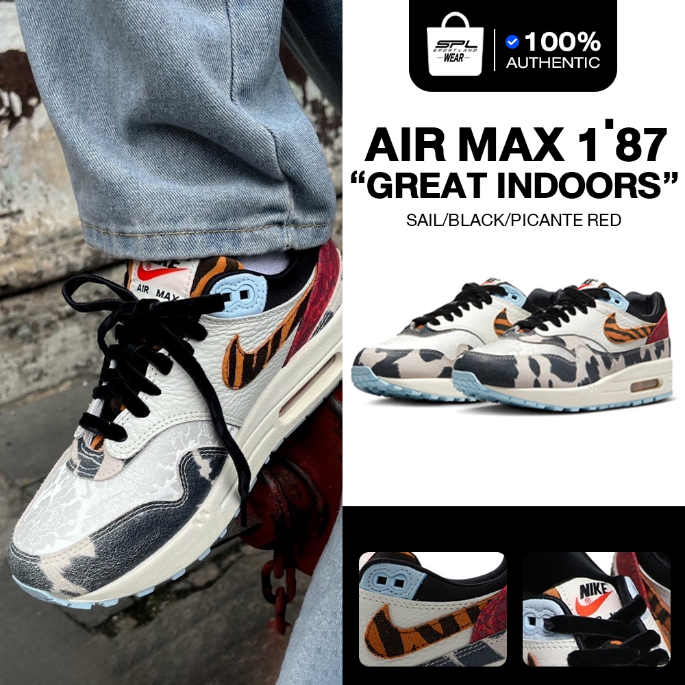 Nike ไนกี้ รองเท้าผ้าใบ สำหรับผู้หญิง W Air Max 1 87 Tiger Swoosh FD0827-133 (6600)