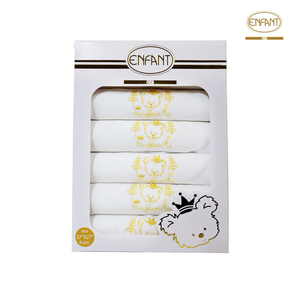 ผ้าอ้อม Enfant Gold New Collection สาชูชั้นนเนื้อละเอียด ขนาด 27*27นิ้ว