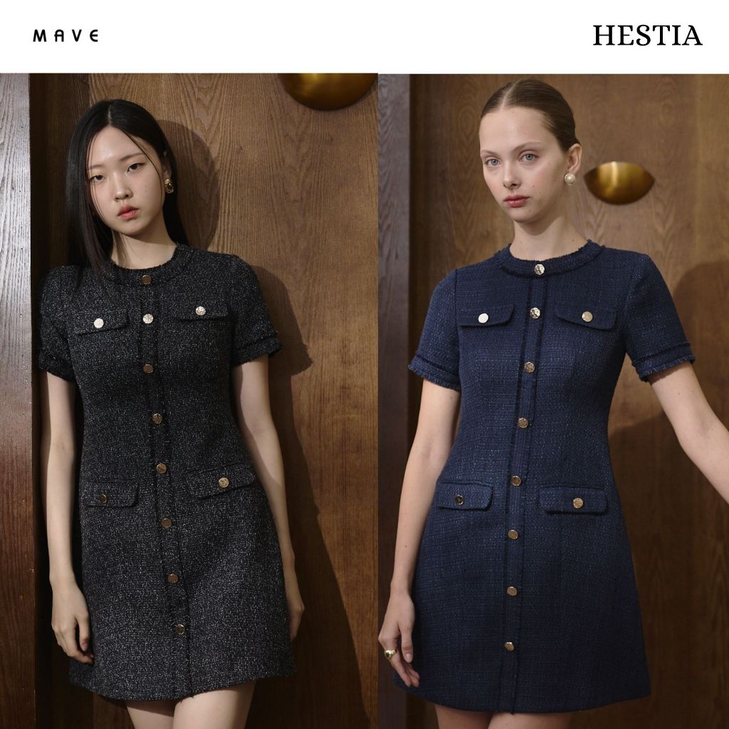 MAVE เดรส รุ่น Hestia สี BLACK LILY,DARK NAVY