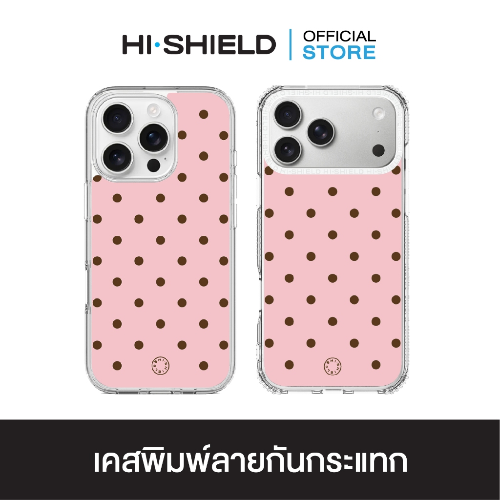 HI-SHIELD เคสใสกันกระแทก iPhone รุ่น Polkadot S208 [เคส iPhone17,iPhone16,iPhone15,iPhone14,iPhone13,iPhone12]