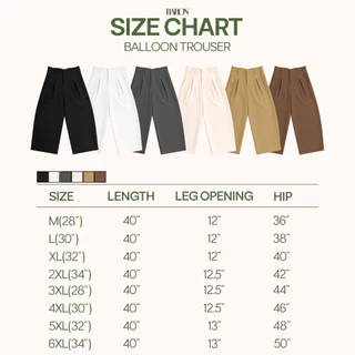 BARON Balloon Wide-Leg pants กางเกงสแลคผู้ชายทรง บอลลูน ปลายขากว้าง แบรนด์บารอน กางเกงขากระบอกใหญ่